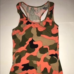 Rue 21 Orange Camo Tank Top